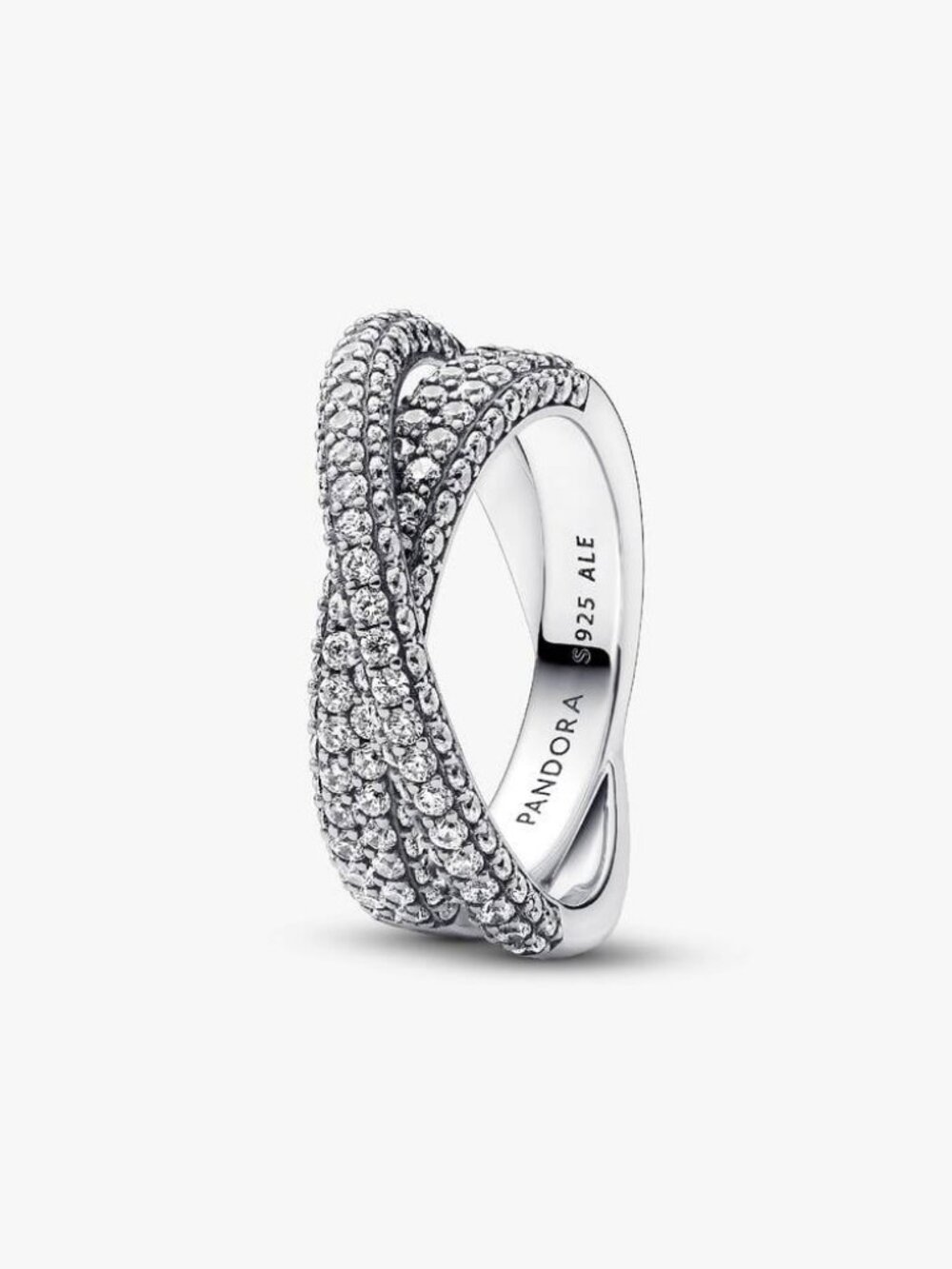 Pandora Timeless Pav�� Crossover Dual Band Ring